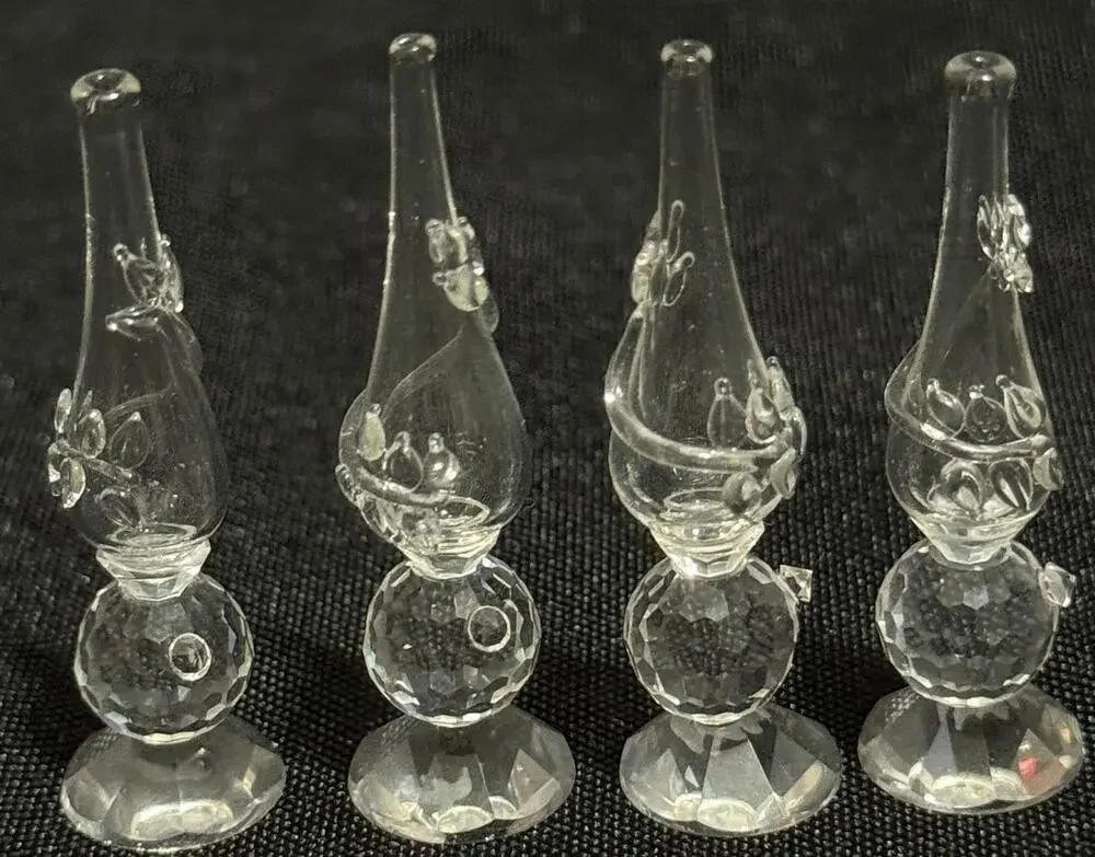Asfour Egyptian Crystal Vase Figurines - Set of 4 - RARE - 1.75